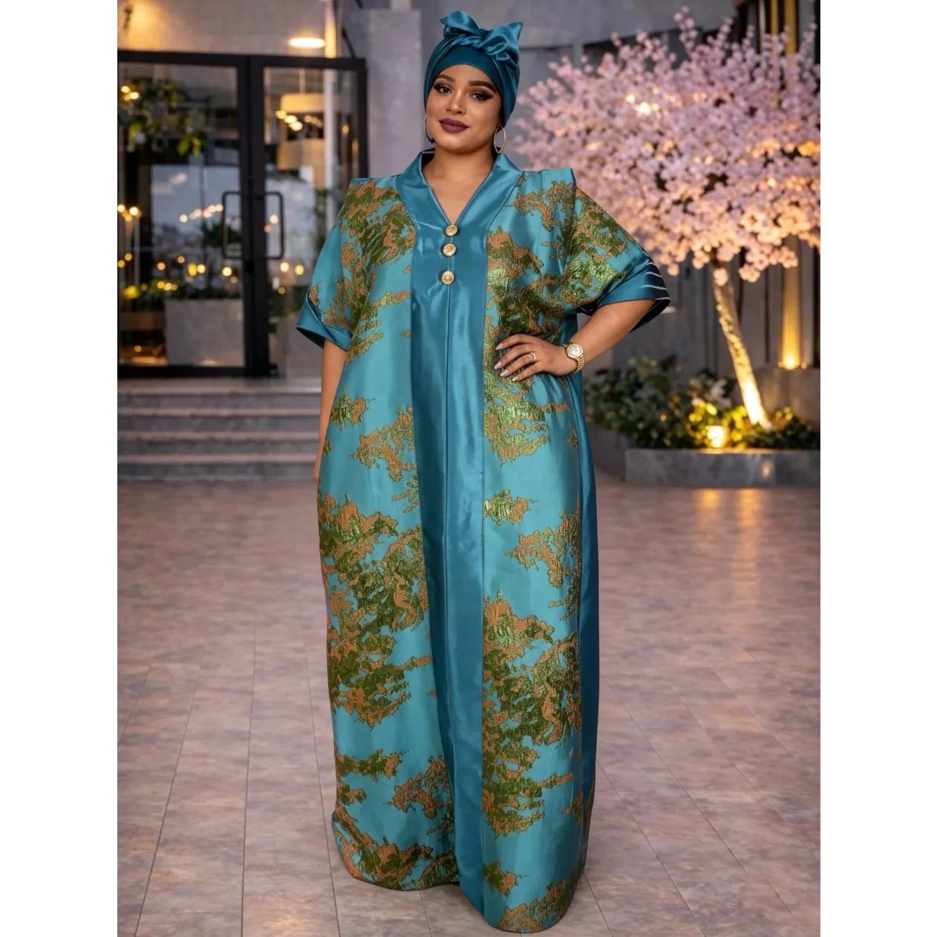 Luxury Jacquard Satin Abaya Dress Plus Size Islamic Modest Wear Long Flowy Maxi Gown with Waist Tie V Neck Middle East
Luxury Jacquard Satin Abaya Dress Plus Size Islamic Modest Wear Long Flowy Maxi Gown with Waist Tie V Neck Middle East