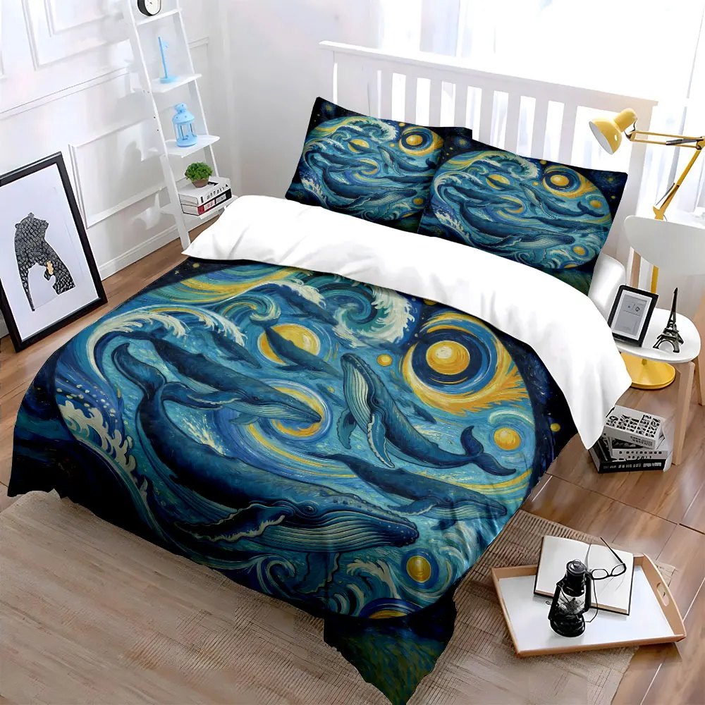 Whale Ocean Dream Art Set Soft Comfortable Duvet Cover Bedding Set Included 1*Duvet Cover & 2*Pillowcases, gift
Whale Ocean Dream Art Set Soft Comfortable Duvet Cover Bedding Set Included 1*Duvet Cover & 2*Pillowcases, gift