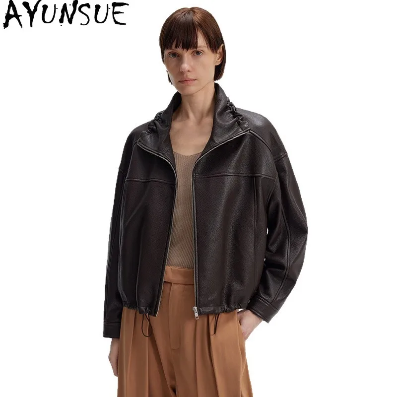 AYUNSUE женская куртка из натуральной кожи, 2021, высококачественное пальто из козьей кожи, мотоциклетные куртки, весенне-осенняя женская одежда, новинка верхней одежды
AYUNSUE женская куртка из натуральной кожи, 2021, высококачественное пальто из козьей кожи, мотоциклетные куртки, весенне-осенняя женская одежда, новинка верхней одежды