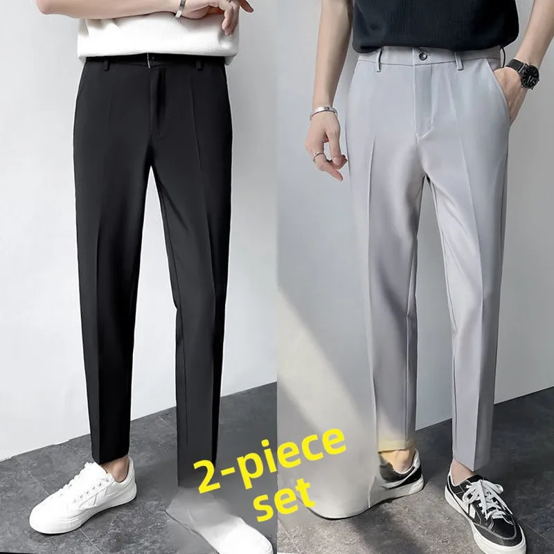 Men's Slim Fit Ice Silk Nine-Piece Summer Thin Casual Long Pants Korean Style Fashionable Straight Leg Business Casual Trousers
Men's Slim Fit Ice Silk Nine-Piece Summer Thin Casual Long Pants Korean Style Fashionable Straight Leg Business Casual Trousers