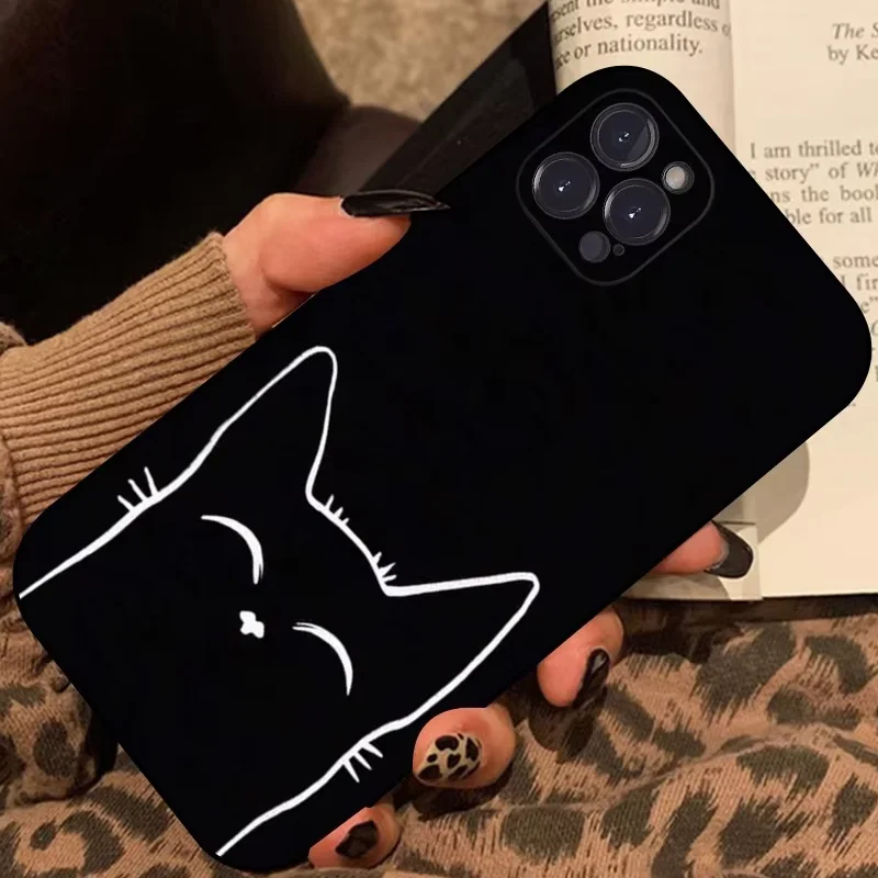 Cartoon Black Cat Line Phone Case For iPhone 15 11 12 14 13 Pro Max Mini XSM XR SE 7 8 Plus Cute Kitten Mobile Phone Cover Funda
Cartoon Black Cat Line Phone Case For iPhone 15 11 12 14 13 Pro Max Mini XSM XR SE 7 8 Plus Cute Kitten Mobile Phone Cover Funda