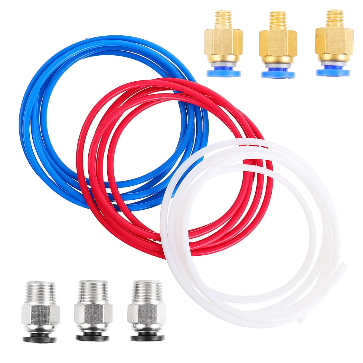 9 pcs 3D Printer Accessories Kit Ptfe Tube Quick Fitting Pneumatic Fittings Durable Heat Resistant 360° Rotation For 3D Printing
9 pcs 3D Printer Accessories Kit Ptfe Tube Quick Fitting Pneumatic Fittings Durable Heat Resistant 360° Rotation For 3D Printing