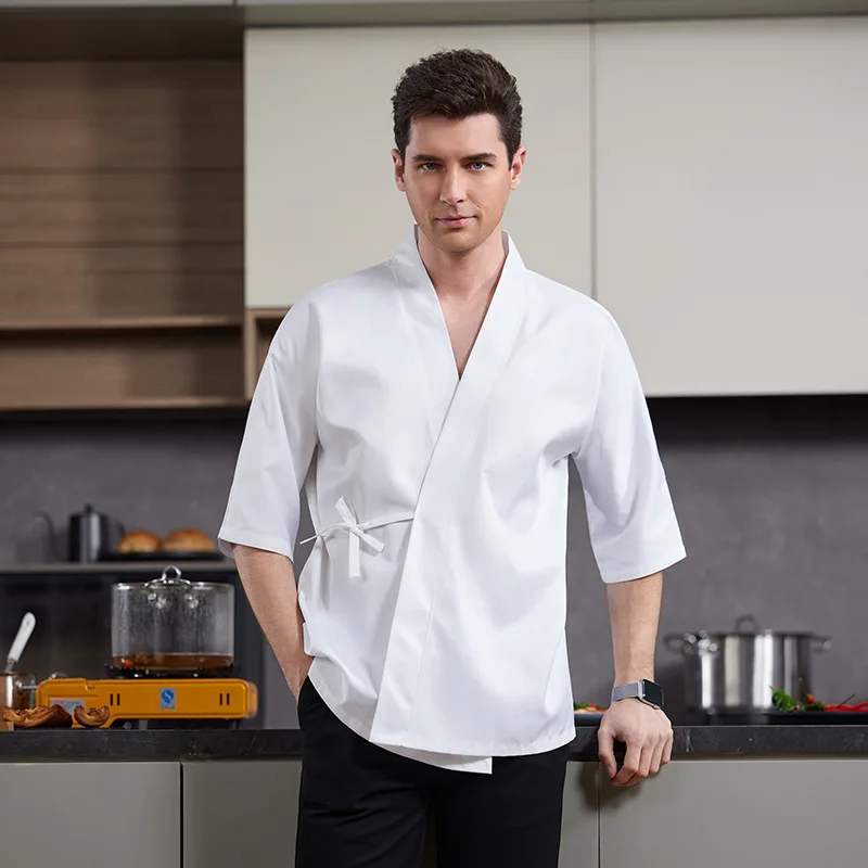 Japanese Kimono Chef Uniform Unisex,Seven Quarter Sleeve Tooling Work Overalls For Kitchen Cooking&Anime Roleplay Cosplay Outfit
Japanese Kimono Chef Uniform Unisex,Seven Quarter Sleeve Tooling Work Overalls For Kitchen Cooking&Anime Roleplay Cosplay Outfit