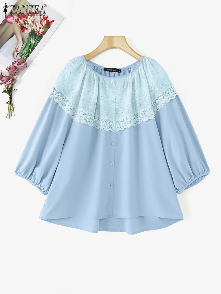 ZANZEA Casual Loose Lace Stitching Tops Women Solid Blouse Retro Style 3/4 Puff Sleeve Shirt 2025 Summer Holiday Tunics Oversize
ZANZEA Casual Loose Lace Stitching Tops Women Solid Blouse Retro Style 3/4 Puff Sleeve Shirt 2025 Summer Holiday Tunics Oversize