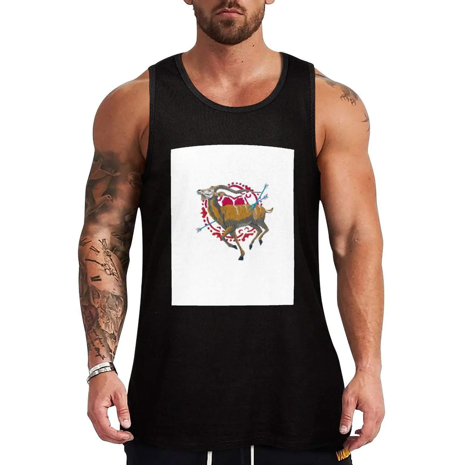 An Embroidered Kudu Tank Top Short sleeve fashion 2025 man sleeveless gym shirts male gym t-shirts
An Embroidered Kudu Tank Top Short sleeve fashion 2025 man sleeveless gym shirts male gym t-shirts
