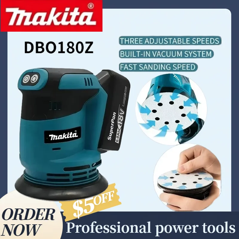 Makita Cordless Random Orbital Sander DBO180Z 18V Portable Power Tool for Woodworking Putty Polishing DIY & Workshop
Makita Cordless Random Orbital Sander DBO180Z 18V Portable Power Tool for Woodworking Putty Polishing DIY & Workshop