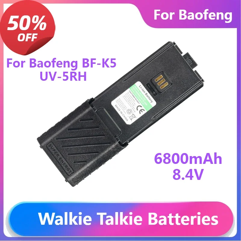 Walkie Talkie Battery For Baofeng BF-K5 UV-5RH Pro Max UV-5RM K5Plus Two Way Radios Li-ion Battery 6800mAh
Walkie Talkie Battery For Baofeng BF-K5 UV-5RH Pro Max UV-5RM K5Plus Two Way Radios Li-ion Battery 6800mAh