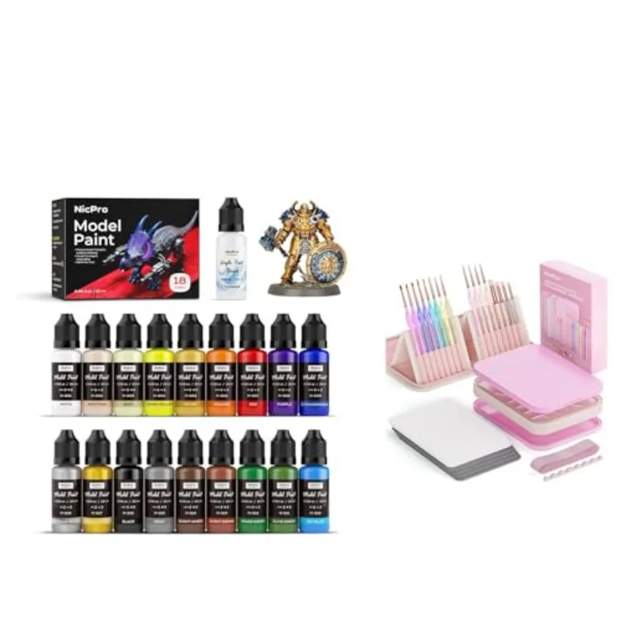 Aesthetic Miniature Painting Kit and 18 Colors Model Paint Set, 20ml Ready to Use Modeling Acrylic Paints
Aesthetic Miniature Painting Kit and 18 Colors Model Paint Set, 20ml Ready to Use Modeling Acrylic Paints