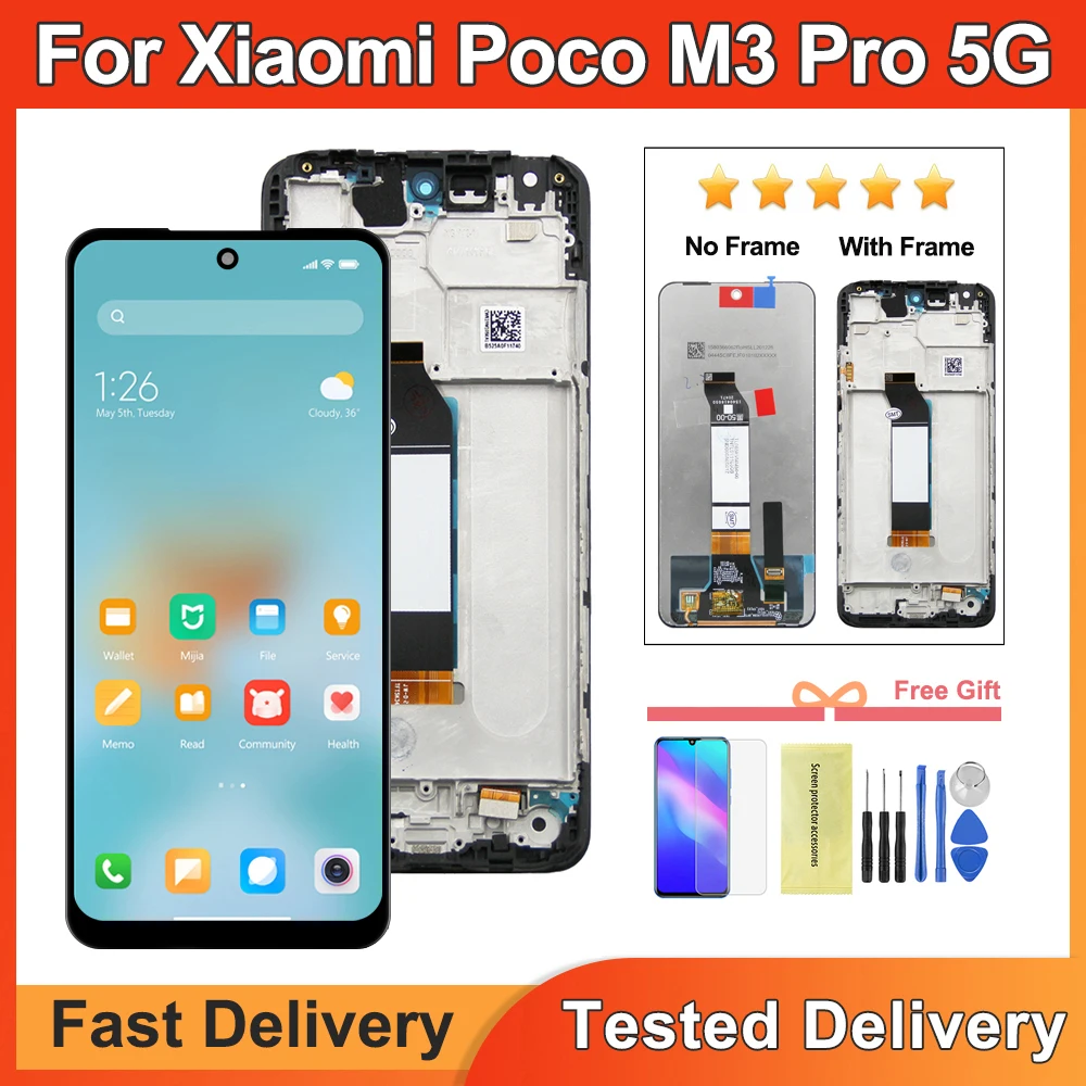 6.5'' Display For Xiaomi Poco M3 Pro 5G M2103K19PG M2103K19PI LCD Display Touch Screen with Frame Digitizer Assembly
6.5'' Display For Xiaomi Poco M3 Pro 5G M2103K19PG M2103K19PI LCD Display Touch Screen with Frame Digitizer Assembly