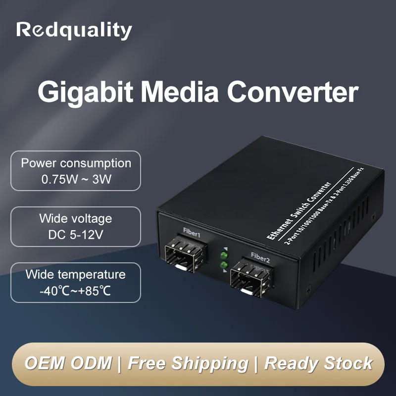 Gigabit Media Converter, 1000Mbps 2*SFP Ports + 2*RJ45, for RJ45 Ethernet Switch Extenders with SC/LC SFP Modules 5/20 km
Gigabit Media Converter, 1000Mbps 2*SFP Ports + 2*RJ45, for RJ45 Ethernet Switch Extenders with SC/LC SFP Modules 5/20 km