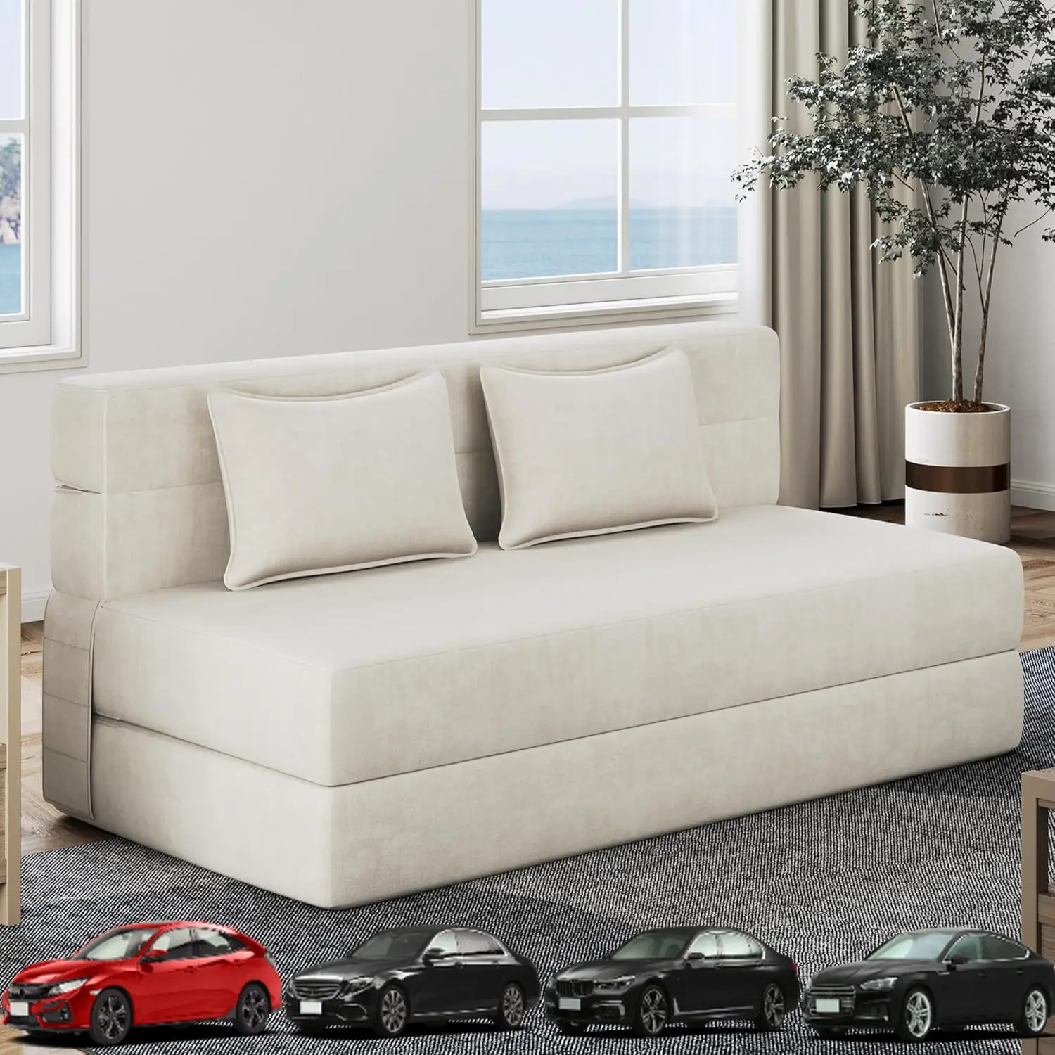 Luoxiao Folding Sofa Bed, Foldable Full Lazy Floor Couch for Adults with Pillows, Portable Convertible Futon Sleeper Chair for S
Luoxiao Folding Sofa Bed, Foldable Full Lazy Floor Couch for Adults with Pillows, Portable Convertible Futon Sleeper Chair for S