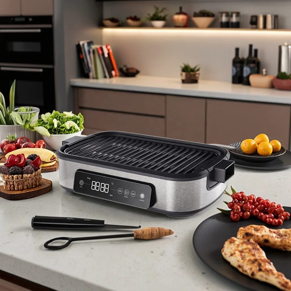 1800W High-Power Electric Smokeless Grill with Built-in Fan for Household Use Electric Grills & Griddles
1800W High-Power Electric Smokeless Grill with Built-in Fan for Household Use Electric Grills & Griddles