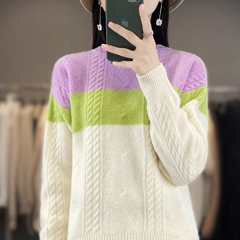M-XXL New 23 Women's 100% Australian Wool O-Neck Sweater Colored Knitted Autumn and Winter Long Sleeve Women's Pullover Sweater
M-XXL New 23 Women's 100% Australian Wool O-Neck Sweater Colored Knitted Autumn and Winter Long Sleeve Women's Pullover Sweater