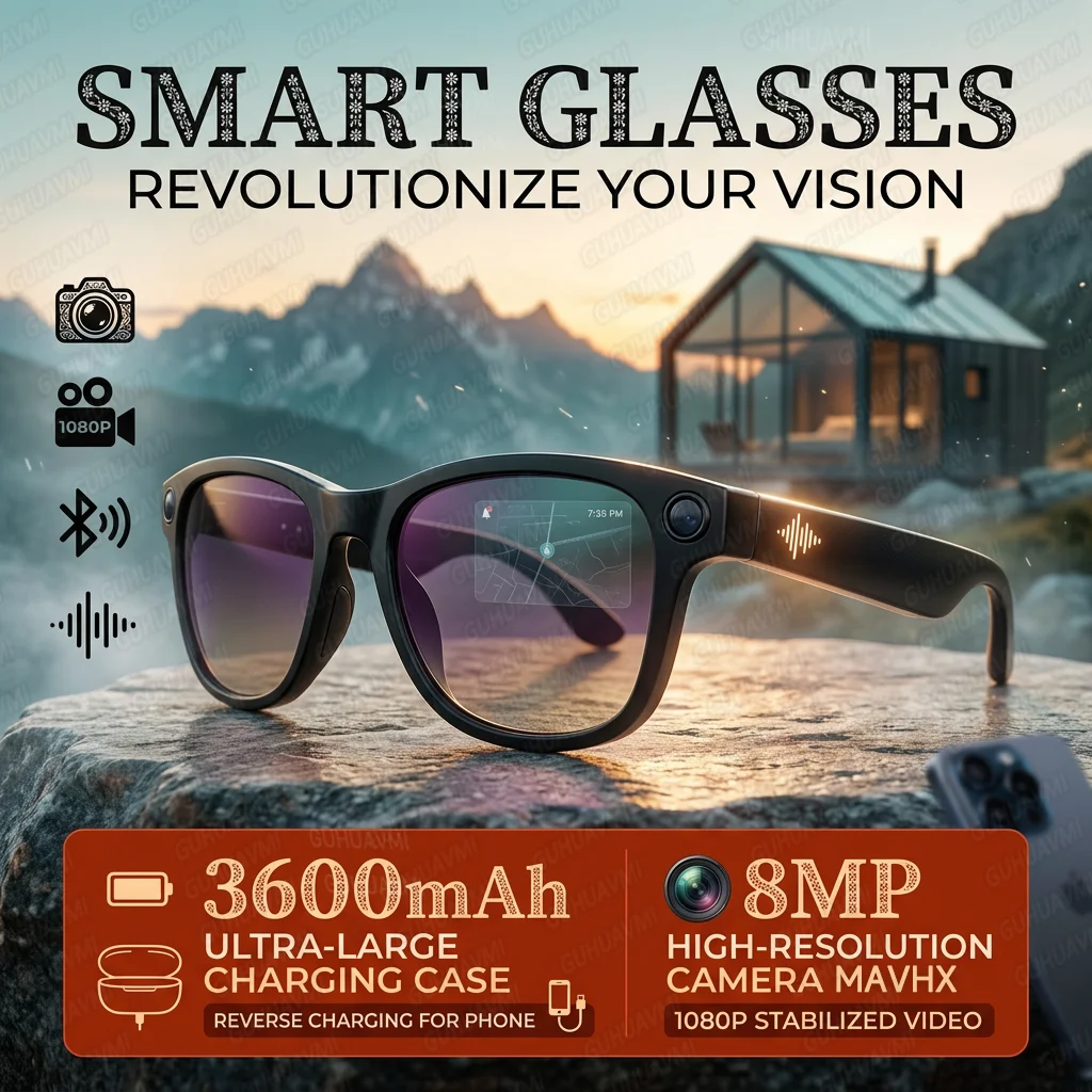 1080P HD Camera Smart Glasses AI Dialogue Translator Wearable Video Recorder Bluetooth 5.3 Audio Sunglasses 32GB Storage Memory
1080P HD Camera Smart Glasses AI Dialogue Translator Wearable Video Recorder Bluetooth 5.3 Audio Sunglasses 32GB Storage Memory