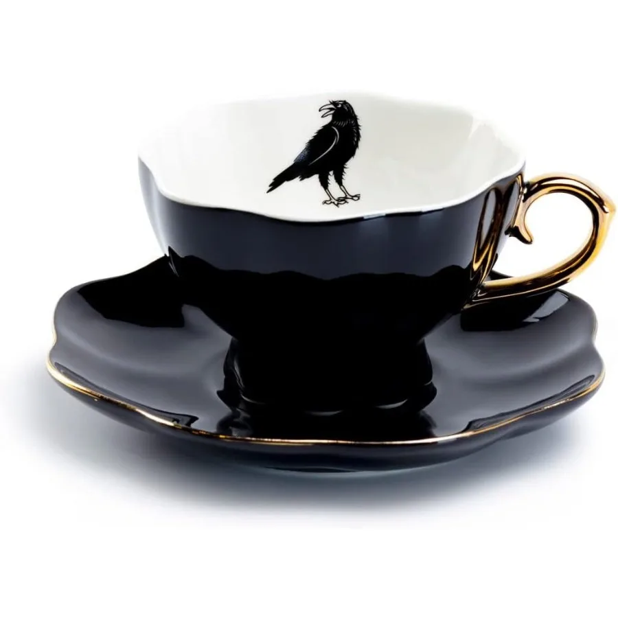 Grace Teaware Raven Black Gold Tea Cup and Saucer
Grace Teaware Raven Black Gold Tea Cup and Saucer