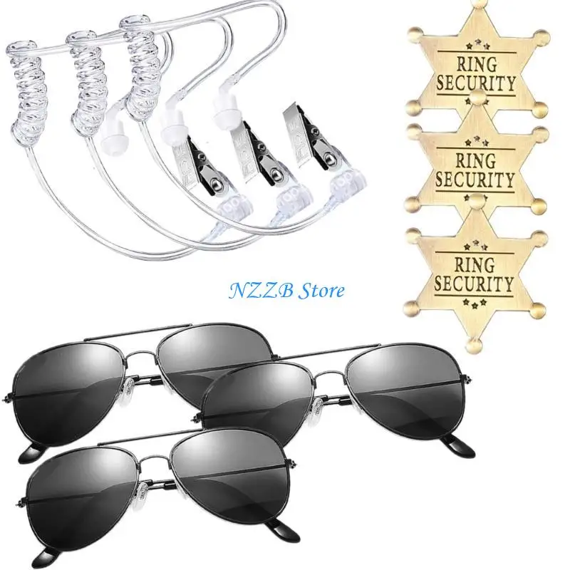 T21F Security Guard Cosplay Costume including Black Sunglasses Earpiece And Badge Pin
T21F Security Guard Cosplay Costume including Black Sunglasses Earpiece And Badge Pin