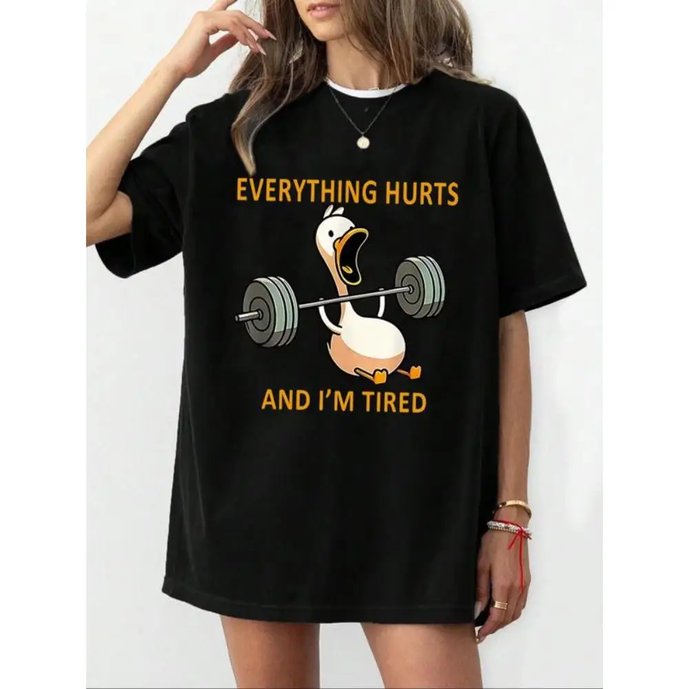 "Funny Everything Hurts Goose Gym Tee, Tired Workout Graphic T-shirt, Cute Weightlifting Animal Top, Oversized Women's Shirt"
"Funny Everything Hurts Goose Gym Tee, Tired Workout Graphic T-shirt, Cute Weightlifting Animal Top, Oversized Women's Shirt"