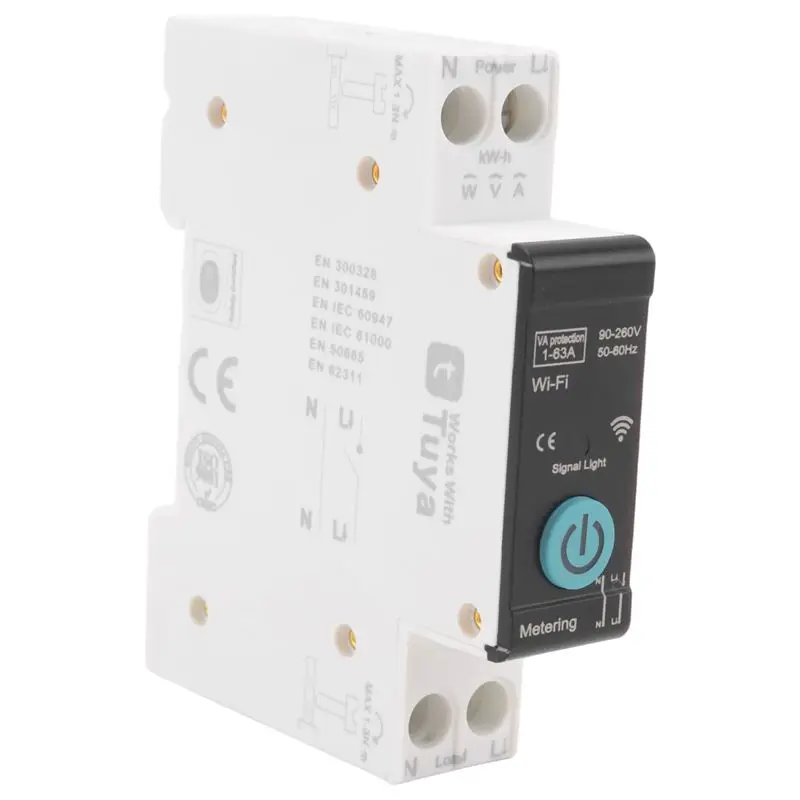 A33T-TUYA WIFI Smart Circuit Breaker WIFI Relay Switch Voltage Current Protector Energy Meter
A33T-TUYA WIFI Smart Circuit Breaker WIFI Relay Switch Voltage Current Protector Energy Meter