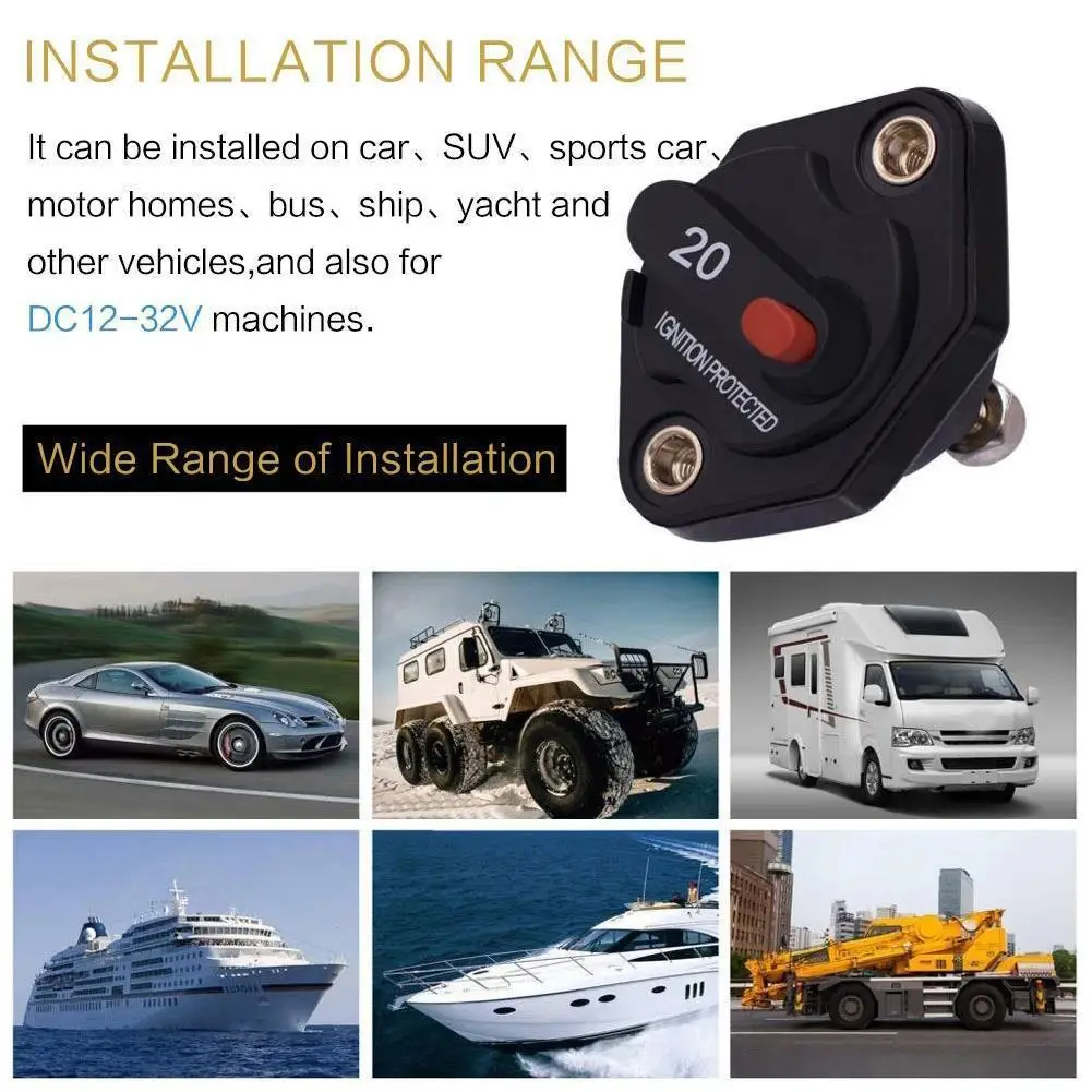 10A/15A/20A/30A/40A/50A Car Audio Refitting Self-restoring Car Recovery Accessory Circuit Protector RV Breaker Overload Cur C1D3
10A/15A/20A/30A/40A/50A Car Audio Refitting Self-restoring Car Recovery Accessory Circuit Protector RV Breaker Overload Cur C1D3