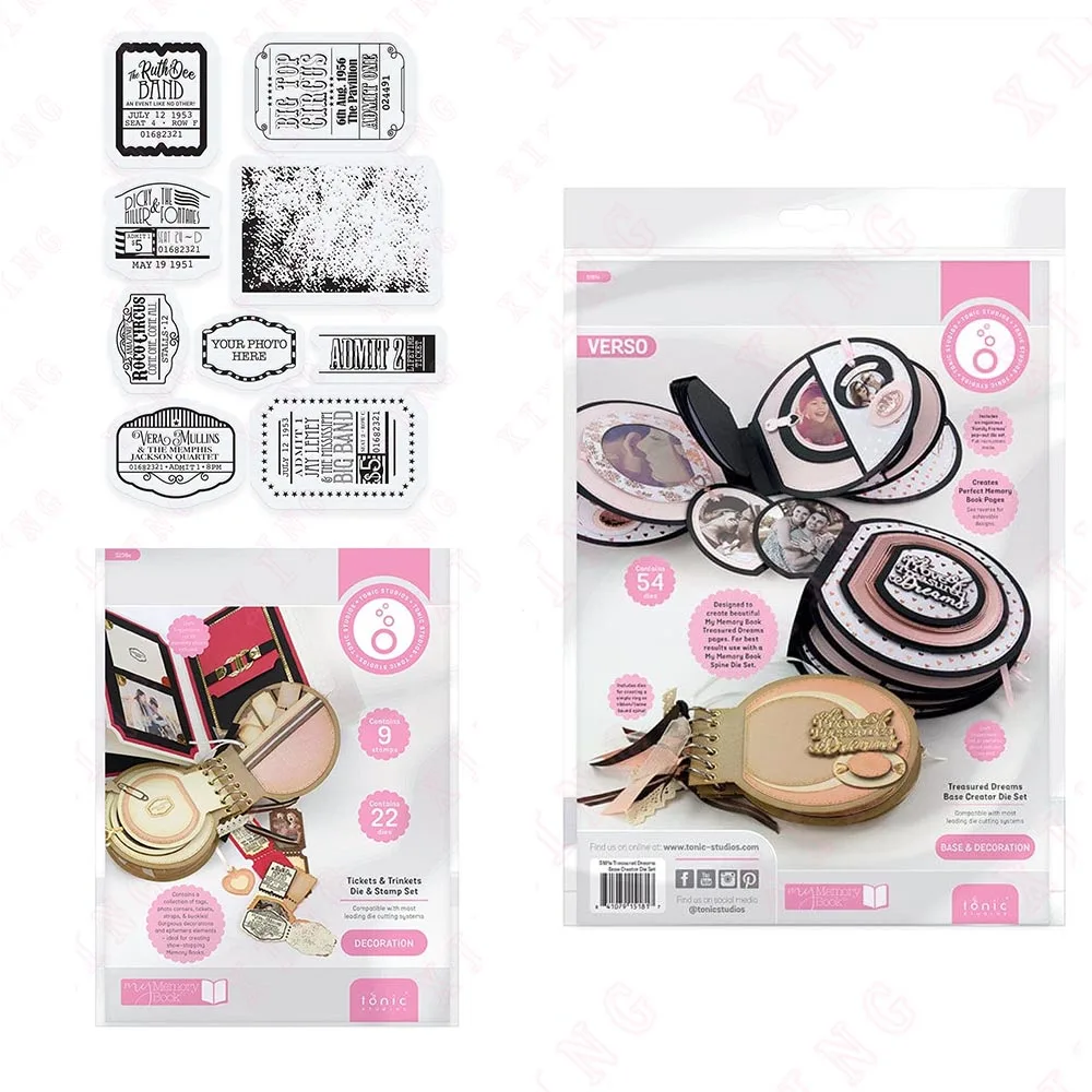 Tickets Trinkets Treasured Dreams My Memory Book Die Set New Metal Cutting Dies Diy Scrapbook Craft Handmade Album Decor Stamps
Tickets Trinkets Treasured Dreams My Memory Book Die Set New Metal Cutting Dies Diy Scrapbook Craft Handmade Album Decor Stamps