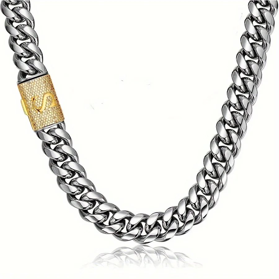 1 шт. мужское 14-миллиметровое кубинское ожерелье-цепочка из нержавеющей стали с пряжкой из искусственного инициала - устойчивые к порезам прочные украшения для повседневного использования
1 шт. мужское 14-миллиметровое кубинское ожерелье-цепочка из нержавеющей стали с пряжкой из искусственного инициала - устойчивые к порезам прочные украшения для повседневного использования