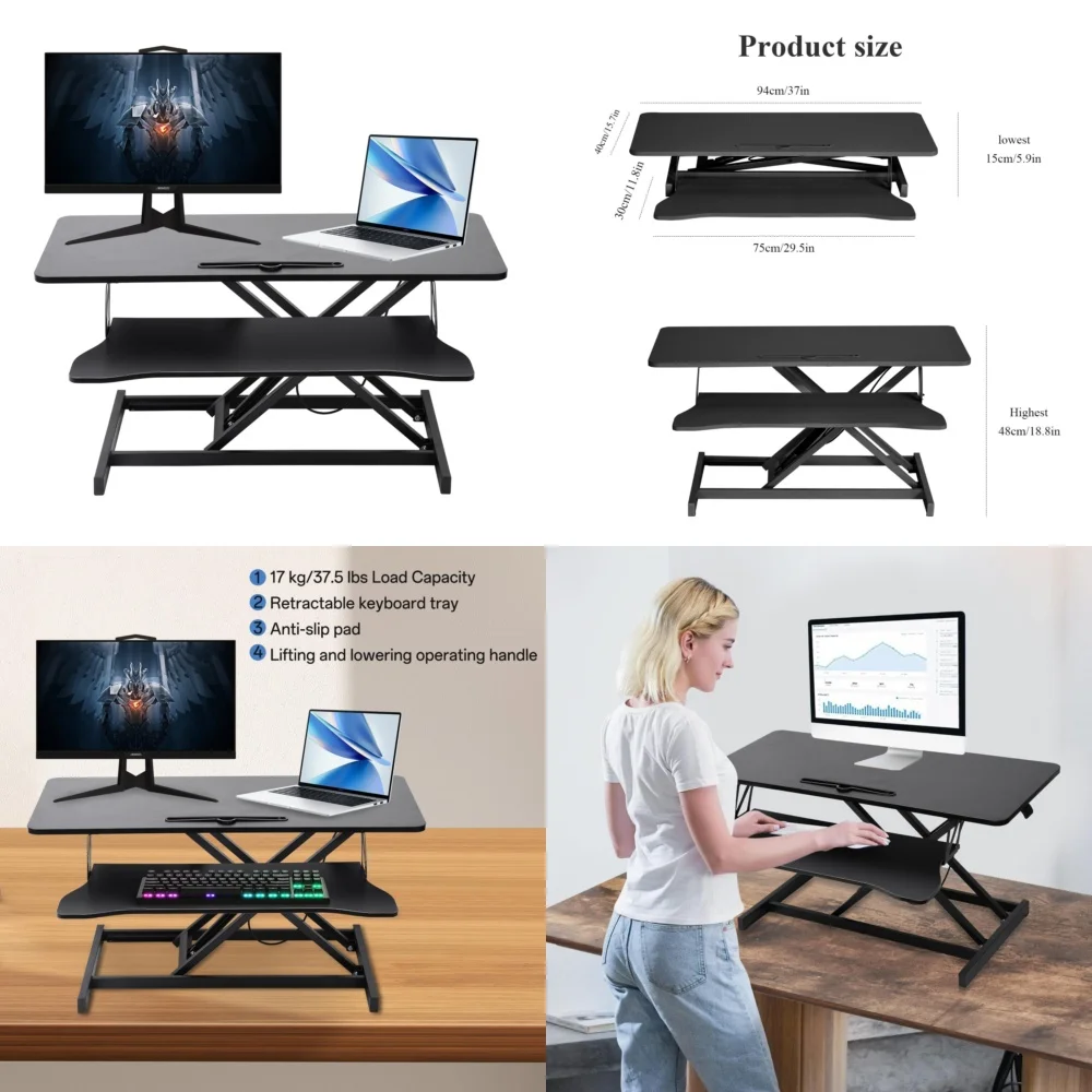 Computer DesksAdjustable 37 Inch Sit to Stand Desk Riser Converter for Ergonomic Workspace Upgrade
Computer DesksAdjustable 37 Inch Sit to Stand Desk Riser Converter for Ergonomic Workspace Upgrade