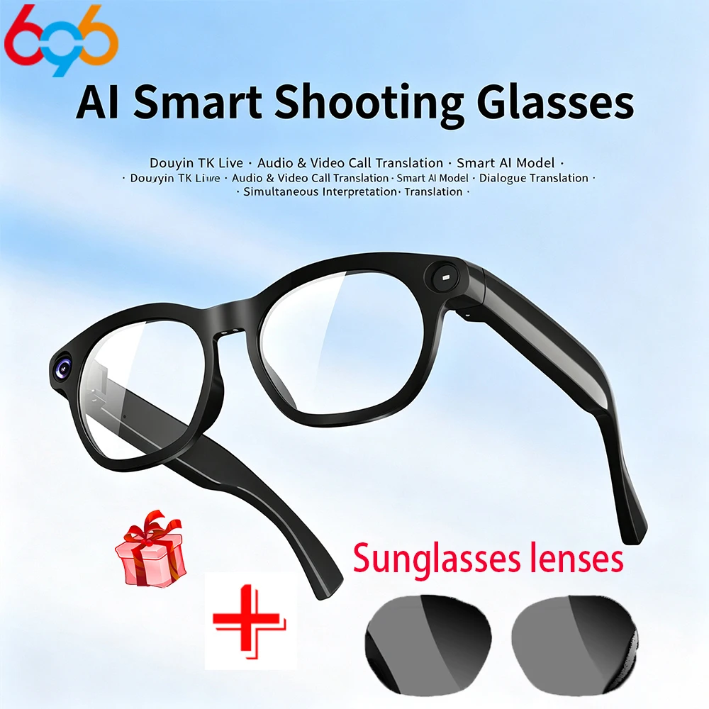 Sunglasses AI Smart Glasses 800W Shooting Camera HD Photo Video Voice Call Eyewear Men Lady Music Translation Waterproof
Sunglasses AI Smart Glasses 800W Shooting Camera HD Photo Video Voice Call Eyewear Men Lady Music Translation Waterproof
