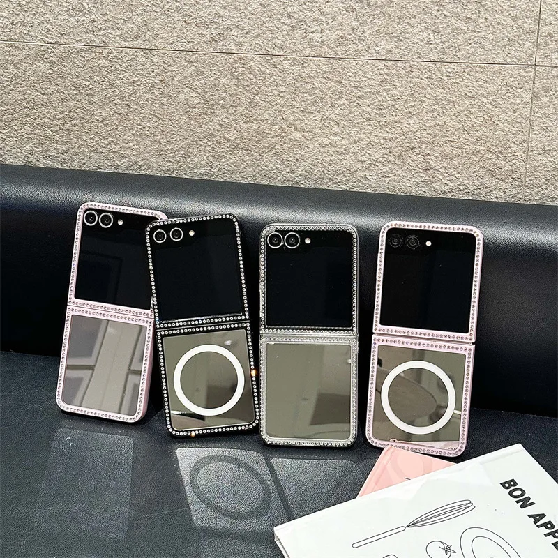 Diamond Border Mirror Surface Magnetic Phone Case for Samsung Galaxy Z Flip 6 5 Back Cover for ZFlip5 ZFlip6 Case Shell
Diamond Border Mirror Surface Magnetic Phone Case for Samsung Galaxy Z Flip 6 5 Back Cover for ZFlip5 ZFlip6 Case Shell