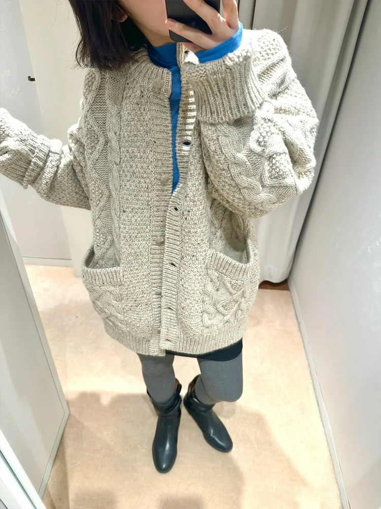 Loose Long Knitted Open Cardigan Women's round Ne Twisted Flower Sweater Top Layering Sle Casual Commute Faion
Loose Long Knitted Open Cardigan Women's round Ne Twisted Flower Sweater Top Layering Sle Casual Commute Faion