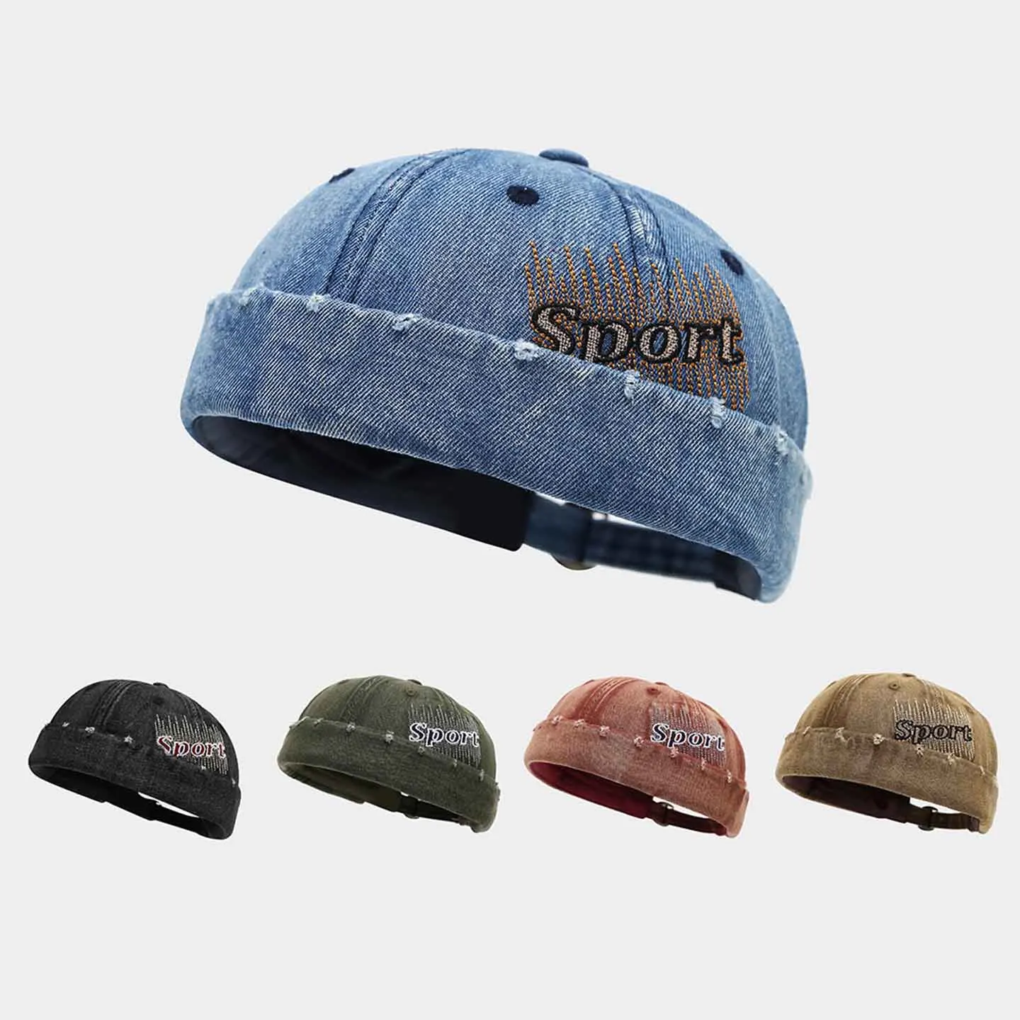 Vintage Washed Denim Brimless Hat for Men & Women Distressed Docker Cap Adjustable Casual Sailor Cap Skullcap Beanie Hat
Vintage Washed Denim Brimless Hat for Men & Women Distressed Docker Cap Adjustable Casual Sailor Cap Skullcap Beanie Hat