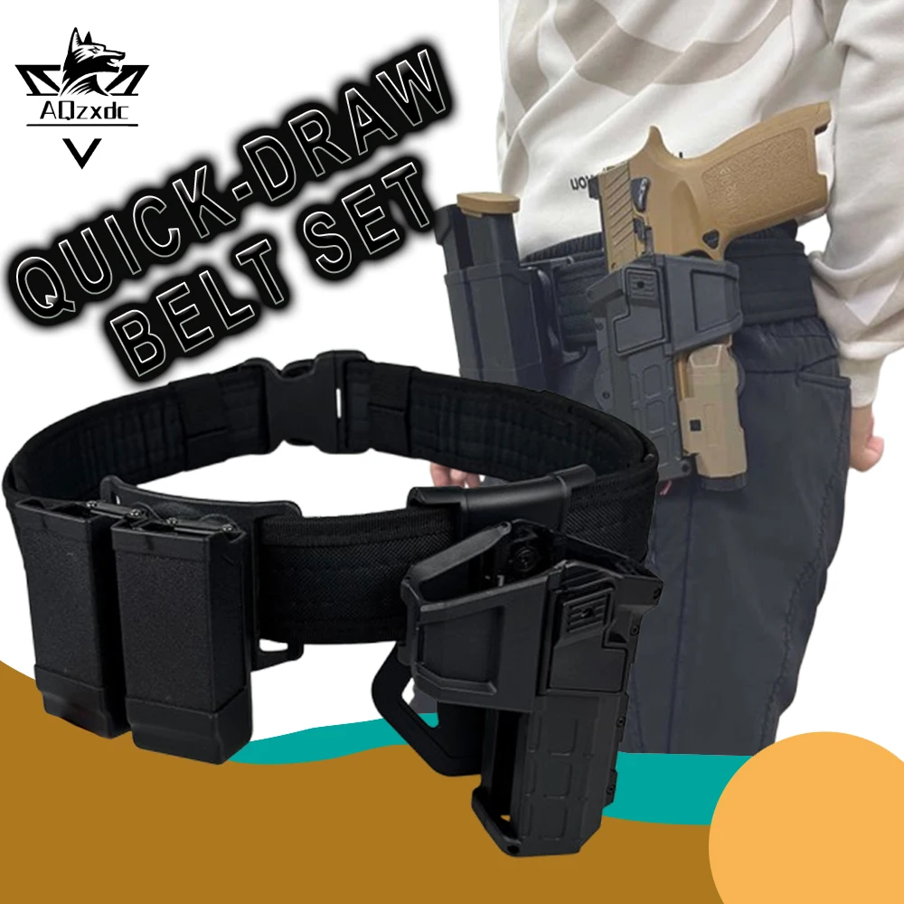 Tactical Quick-Draw Belt Set Glock G17 G19 P320 Under-Hanging Holster with Light Magazine Pouch for CS Airsoft Hunting Shooting
Tactical Quick-Draw Belt Set Glock G17 G19 P320 Under-Hanging Holster with Light Magazine Pouch for CS Airsoft Hunting Shooting