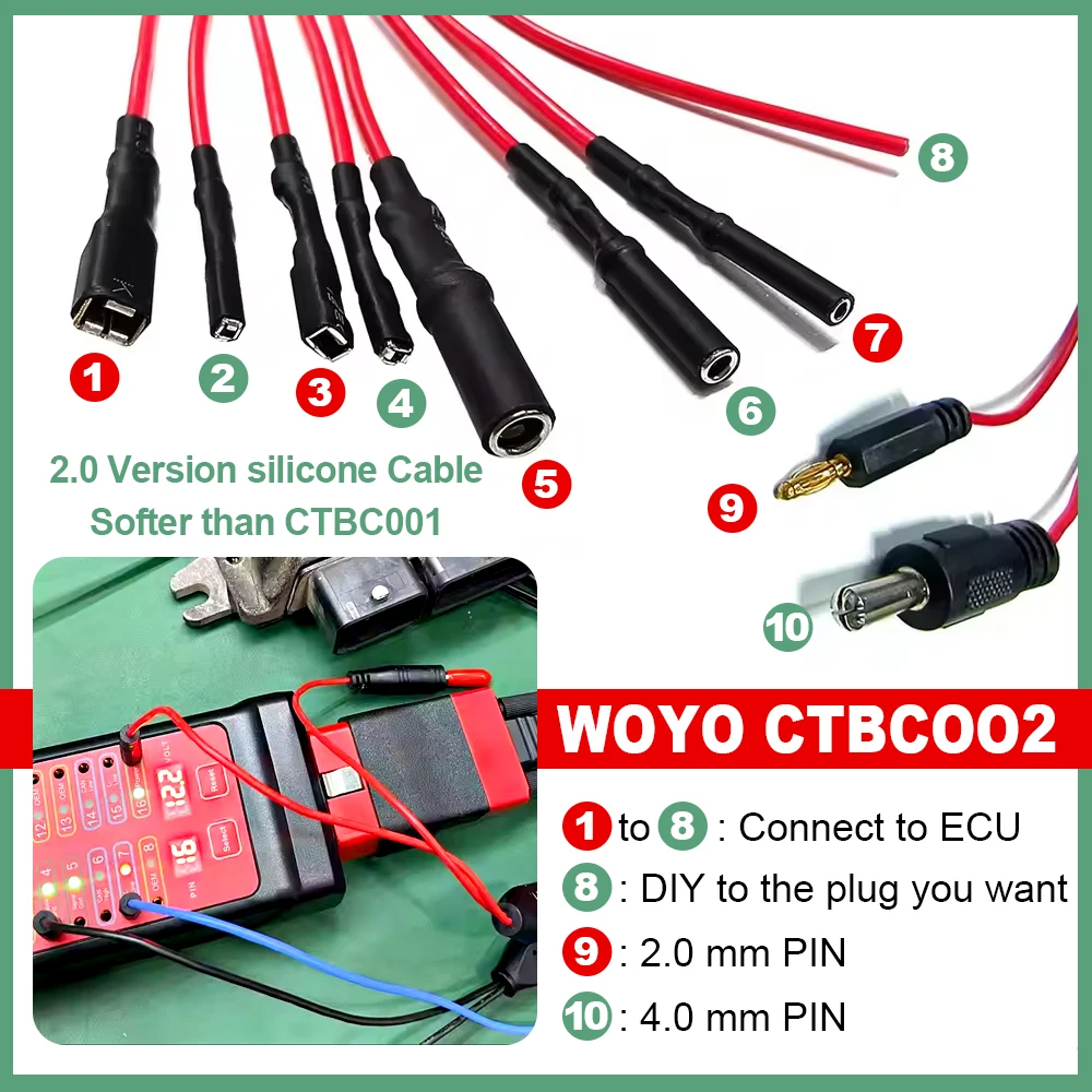 2026 WOYO CTBC001/CTBC002 ECU Breakout Leads 8 Way Plug Jumper Cable for Automotive Diagnostic Oscilloscope Line Connection DIY
2026 WOYO CTBC001/CTBC002 ECU Breakout Leads 8 Way Plug Jumper Cable for Automotive Diagnostic Oscilloscope Line Connection DIY