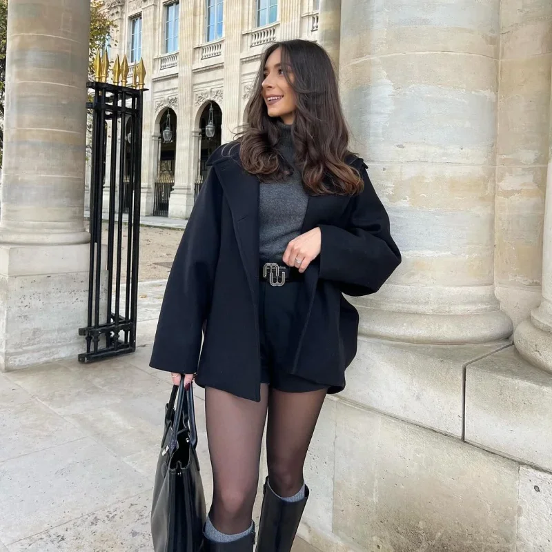 Single-breasted Lapel Coats Women Loose Woolen Long Sleeve Pockets Short Jacket Female Autumn Winter Elegant Casual Tops Outwear
Single-breasted Lapel Coats Women Loose Woolen Long Sleeve Pockets Short Jacket Female Autumn Winter Elegant Casual Tops Outwear