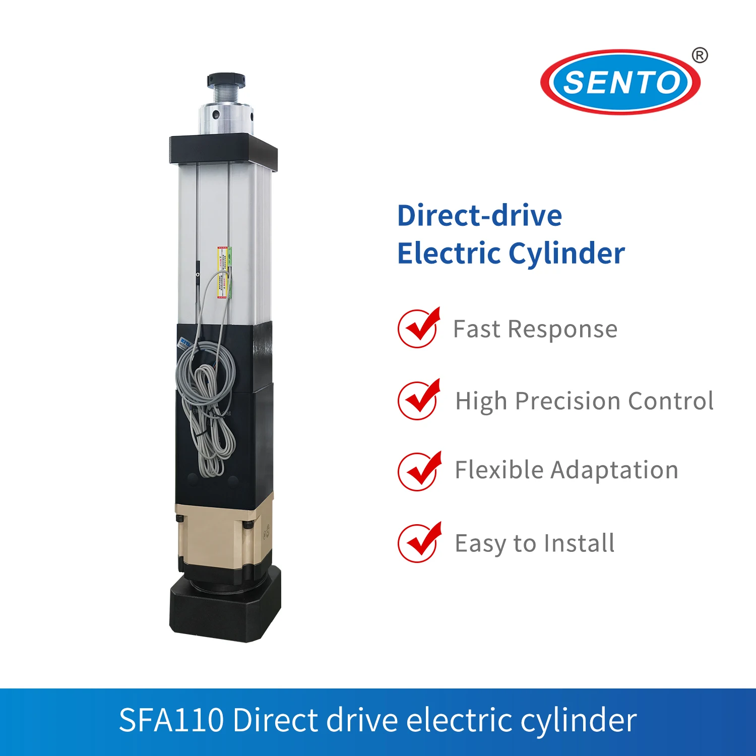 SFA110-10QF-31KN-L150 -SENTO Electromechanical Drives Servo Electric Cylinder, High Precision, Stable Thrust, for Automation,
SFA110-10QF-31KN-L150 -SENTO Electromechanical Drives Servo Electric Cylinder, High Precision, Stable Thrust, for Automation,