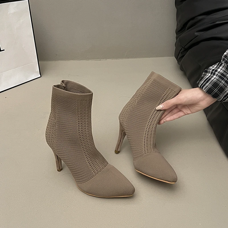 Knitting High Heels Ankle Summer Ladies' Cool Boots Mesh Stiletto Fashion Pointed-toe Women Shoes 2025 Designer Goth Boots Women
Knitting High Heels Ankle Summer Ladies' Cool Boots Mesh Stiletto Fashion Pointed-toe Women Shoes 2025 Designer Goth Boots Women