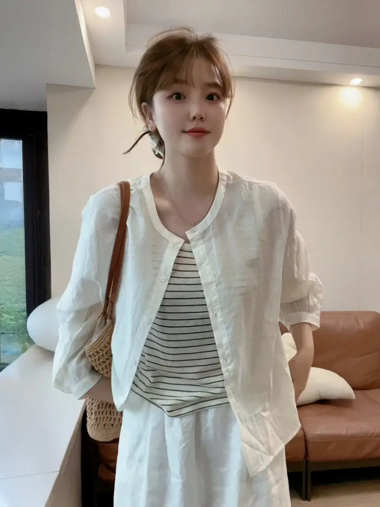Sun Protection Long Sleeve Silk Shirt Women's Summer Tank Top Outer Thin Shirt Coat Open Cardigan Breathable round Neck Shirt
Sun Protection Long Sleeve Silk Shirt Women's Summer Tank Top Outer Thin Shirt Coat Open Cardigan Breathable round Neck Shirt