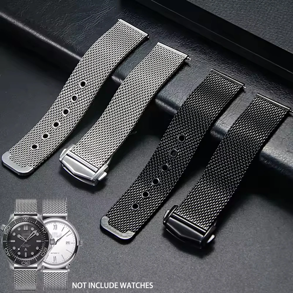 For Seamaster Diver 20mm Mesh Bracelet Silver Black Flat Interface Stainless Steel Watch Strap Breathable Lightweight Design
For Seamaster Diver 20mm Mesh Bracelet Silver Black Flat Interface Stainless Steel Watch Strap Breathable Lightweight Design