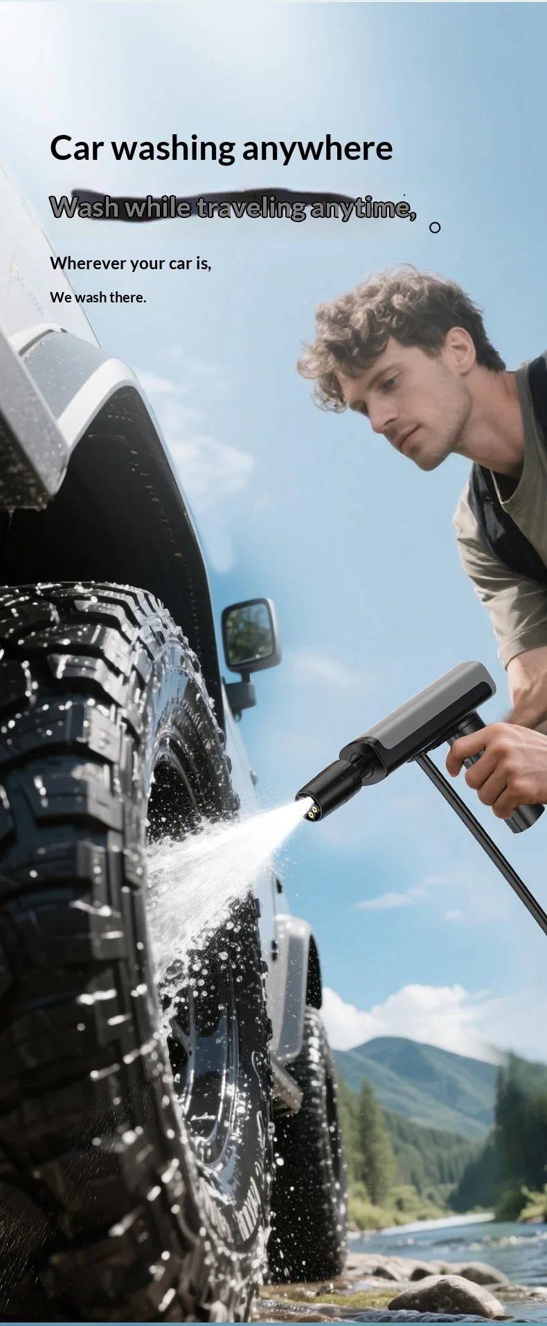 Car washing water gun is foldable, type-C charging, adjustable pressure. Suitable for cleaning bicycles and cars.
Car washing water gun is foldable, type-C charging, adjustable pressure. Suitable for cleaning bicycles and cars.