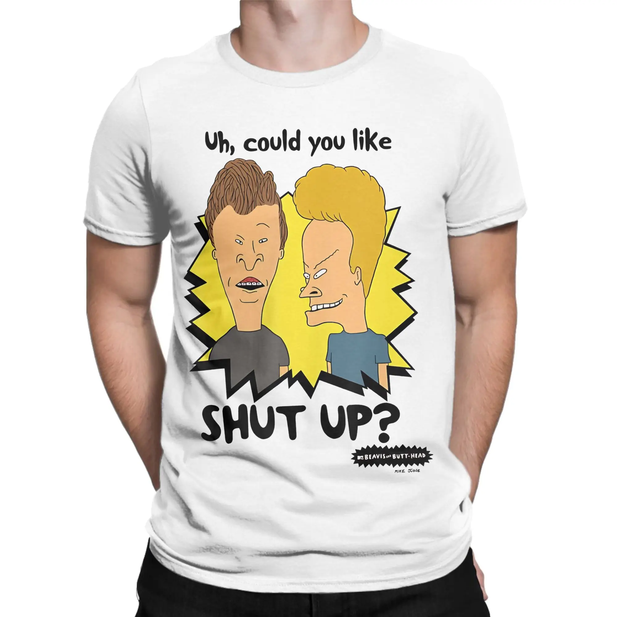 Funny Bickering Shut Up Beavis and Butthead T Shirt Cotton Casual T-Shirt Crewneck Tees Short Sleeve Clothes 4XL 5XL 6XL
Funny Bickering Shut Up Beavis and Butthead T Shirt Cotton Casual T-Shirt Crewneck Tees Short Sleeve Clothes 4XL 5XL 6XL