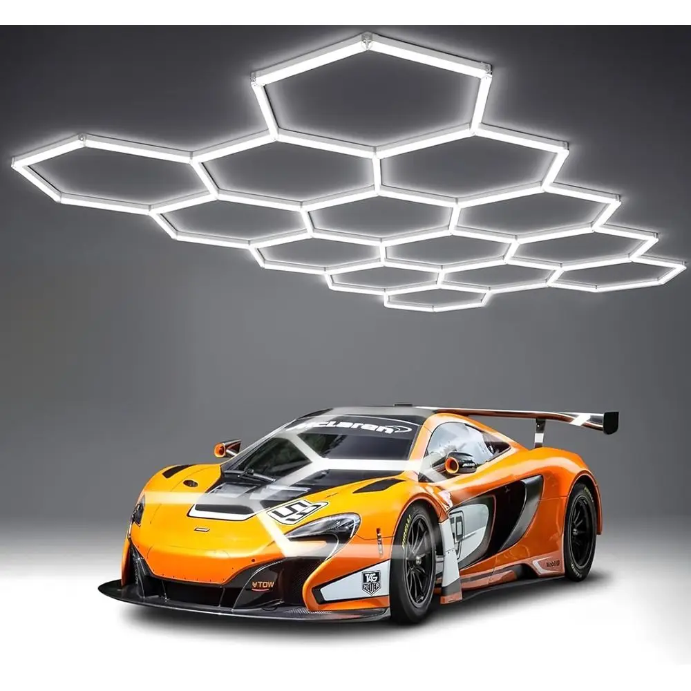 58Lights LED Hexagon eycomb Lights,14-Hex eycomb Lights 68800Lumens Hexagon DIY Super Bright Car Detailing Ceiling 688W LED Shop
58Lights LED Hexagon eycomb Lights,14-Hex eycomb Lights 68800Lumens Hexagon DIY Super Bright Car Detailing Ceiling 688W LED Shop