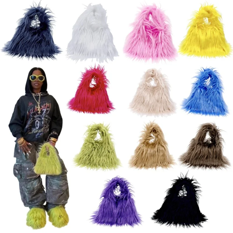 2025 New Wool Women's Plush Shoulder Bags Y2k Hot Girls Faux Fur Drawstring Bucket Bag Fashion Female Furry Purse Tote Handbags
2025 New Wool Women's Plush Shoulder Bags Y2k Hot Girls Faux Fur Drawstring Bucket Bag Fashion Female Furry Purse Tote Handbags