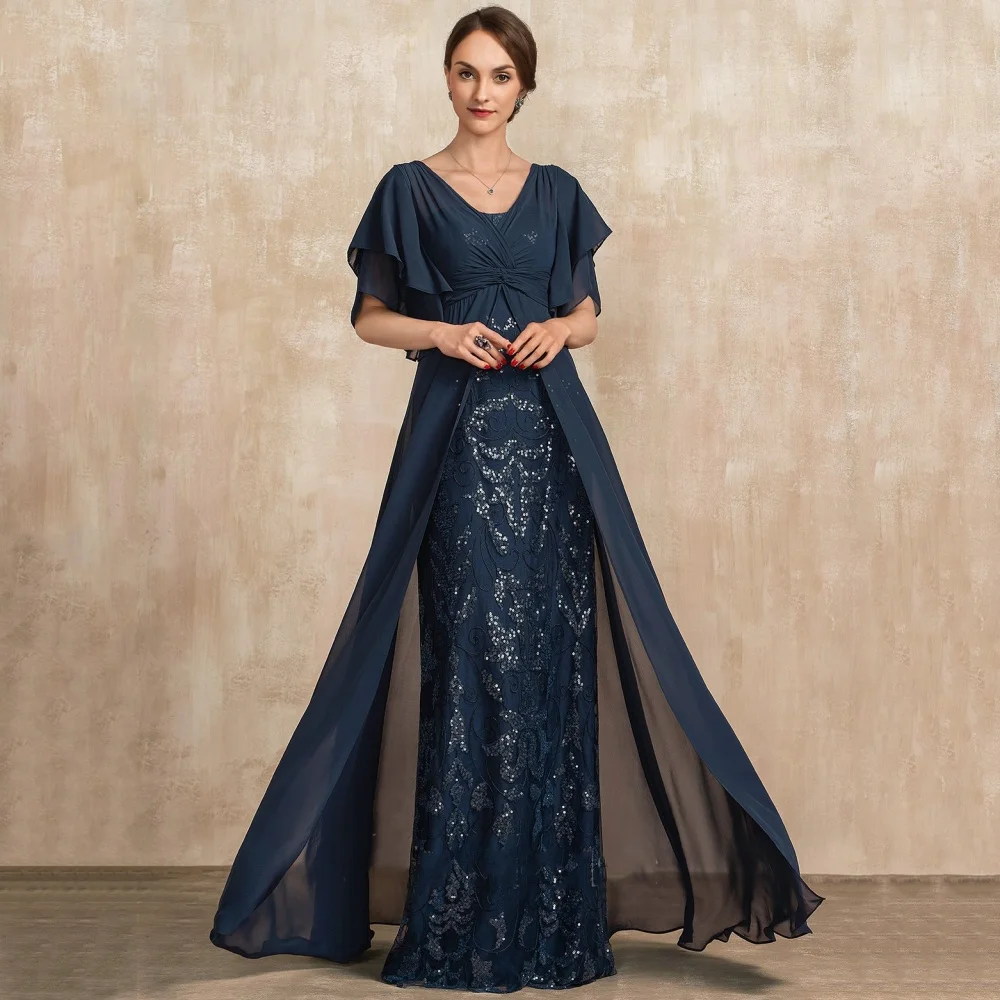 Customized Chiffon Lace Bridal Dress Elegant Straight A Line Wedding Party Gowns Bride V Neck Formal Mother Dresses Shiny
Customized Chiffon Lace Bridal Dress Elegant Straight A Line Wedding Party Gowns Bride V Neck Formal Mother Dresses Shiny