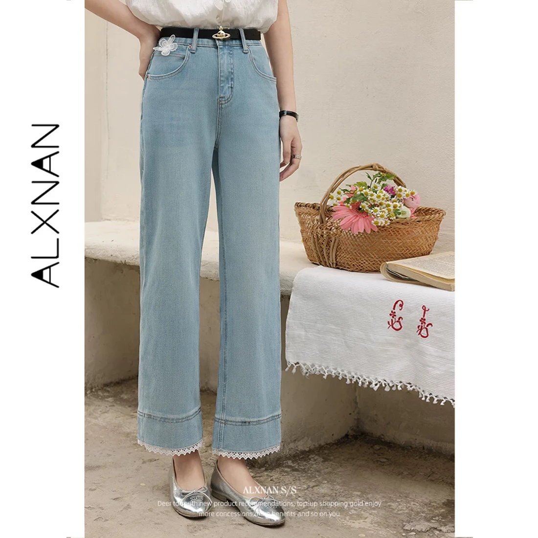 ALXNAN Women High Waist Jeans Vintage Blue Lace Trim Straight Wide Leg Baggy Jeans 2026 Summer Casual Denim Pants Female L53838
ALXNAN Women High Waist Jeans Vintage Blue Lace Trim Straight Wide Leg Baggy Jeans 2026 Summer Casual Denim Pants Female L53838