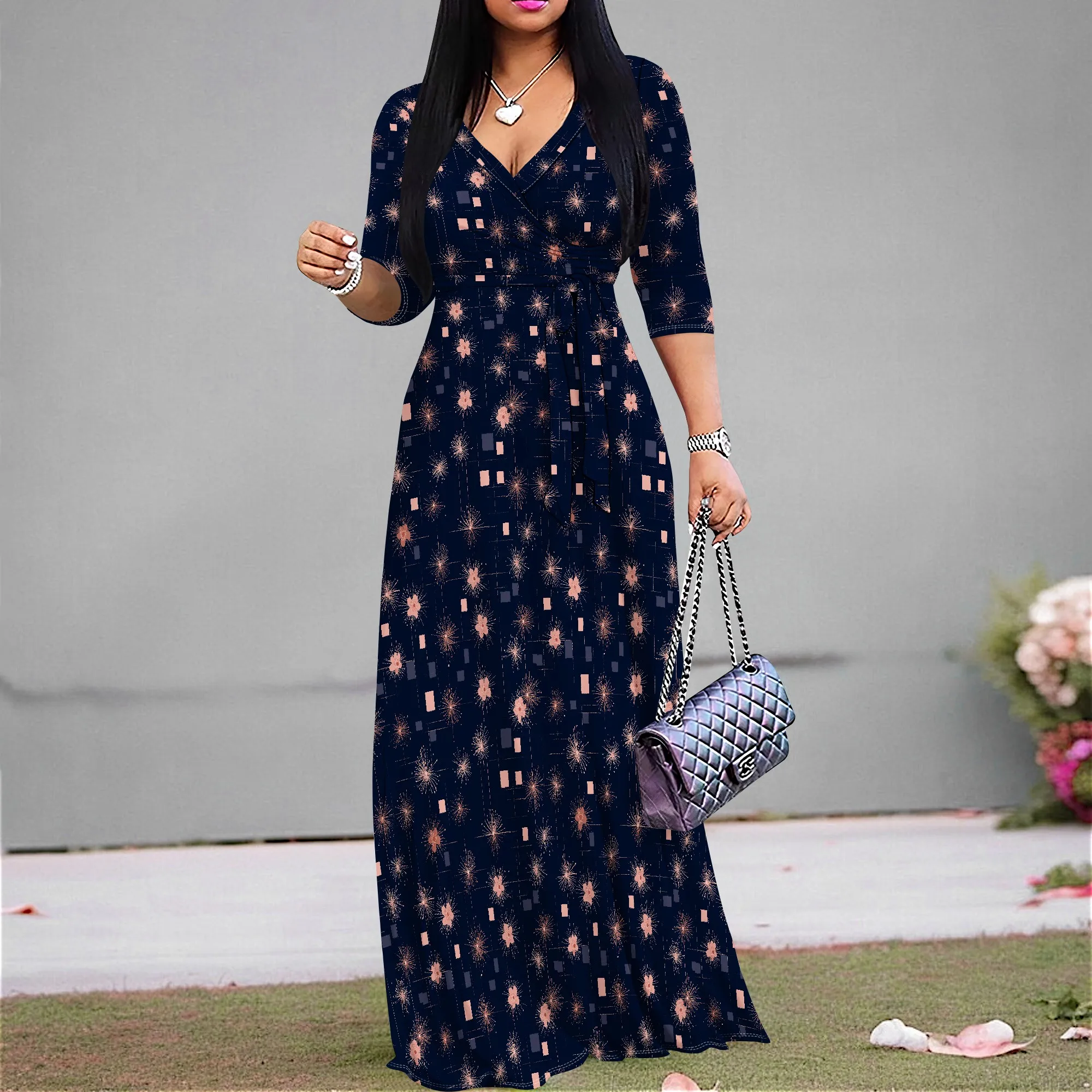 Starburst Print Party Maxi Dress S-3XL, Navy Wrap Style for New Year’s Eve or Holiday Celebration
Starburst Print Party Maxi Dress S-3XL, Navy Wrap Style for New Year’s Eve or Holiday Celebration