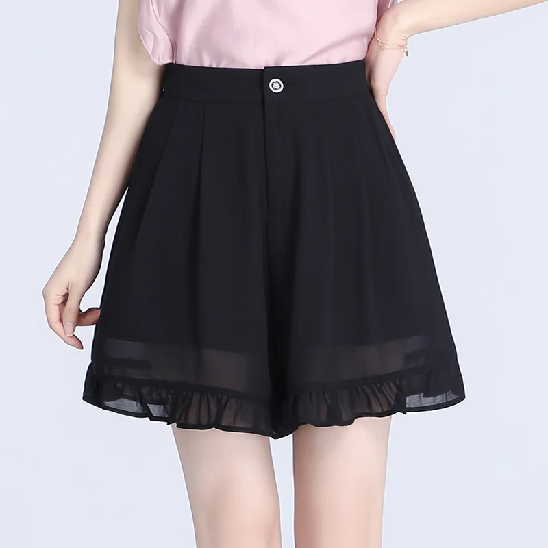ZUZK Summer Thin Comfortable Chiffon Short Pants Back Elastic Wiast Skirt Pants Female Elegant Wide Leg Loose Shorts
ZUZK Summer Thin Comfortable Chiffon Short Pants Back Elastic Wiast Skirt Pants Female Elegant Wide Leg Loose Shorts