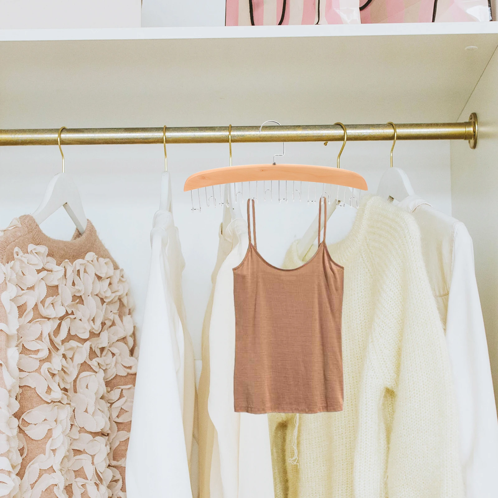 12 Hooks Wooden Bra Hangers Metal Closet Organizer Space Saving Tank Tops Storage Rack Wardrobe Underwear Sock
12 Hooks Wooden Bra Hangers Metal Closet Organizer Space Saving Tank Tops Storage Rack Wardrobe Underwear Sock