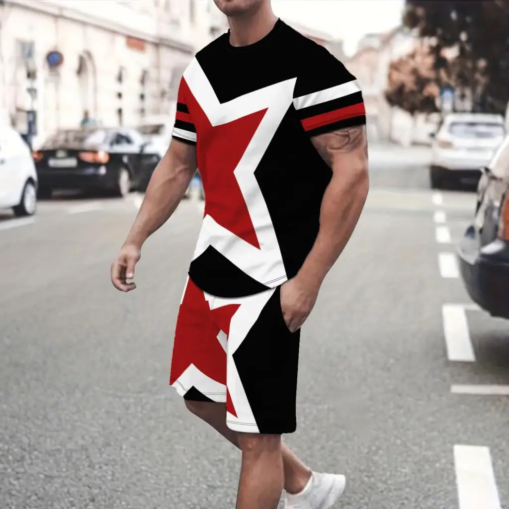 Summer Fashion Casual O-neck Sportswear Fitness Suit Outdoor Running Suit 3D Printed Men's Short Sleeve Breathable Short Outfit
Summer Fashion Casual O-neck Sportswear Fitness Suit Outdoor Running Suit 3D Printed Men's Short Sleeve Breathable Short Outfit