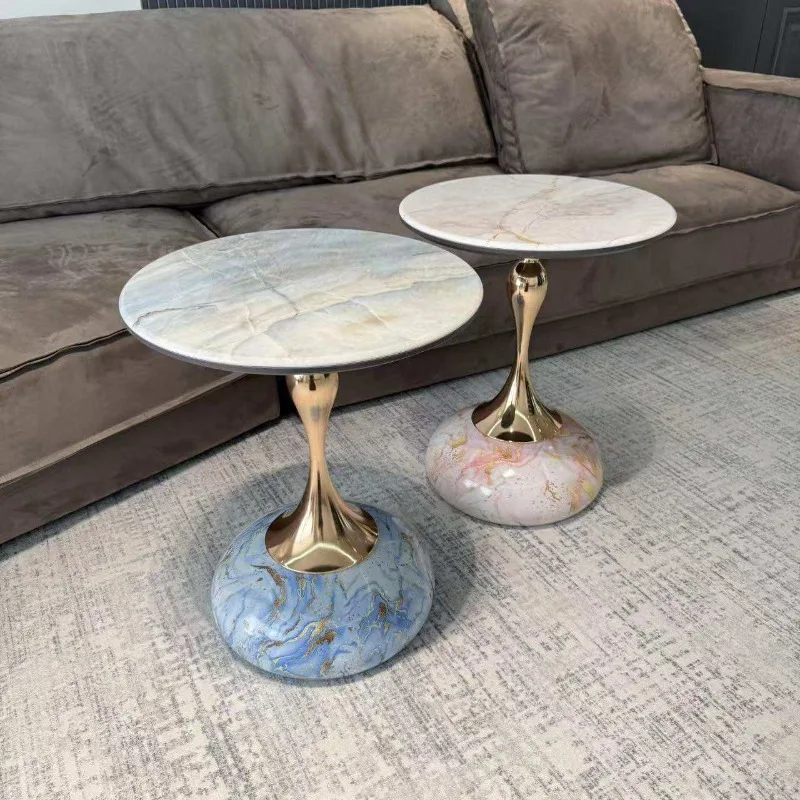 Round Sintered Stone Side Table, Modern Simple Coffee Table for Balcony, Creative Accent Table Small Sofa End Shelf Space Saving
Round Sintered Stone Side Table, Modern Simple Coffee Table for Balcony, Creative Accent Table Small Sofa End Shelf Space Saving