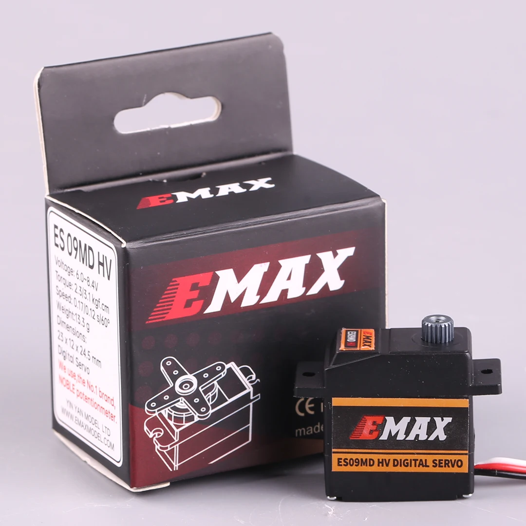 EMAX ES09MD HV Универсальный высоковольтный цифровой сервопривод с металлической шестерней для деталей радиоуправляемого автомобиля, вертолета
EMAX ES09MD HV Универсальный высоковольтный цифровой сервопривод с металлической шестерней для деталей радиоуправляемого автомобиля, вертолета