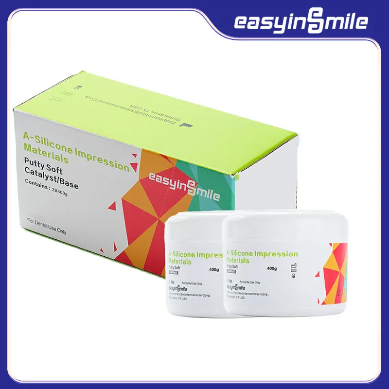 Easyinsmile Dental Impression Material Silicone Putty Hydrophilic Soft Tray 400g*2 Set for Orthodontics, Crown, Bridge, Veneer
Easyinsmile Dental Impression Material Silicone Putty Hydrophilic Soft Tray 400g*2 Set for Orthodontics, Crown, Bridge, Veneer